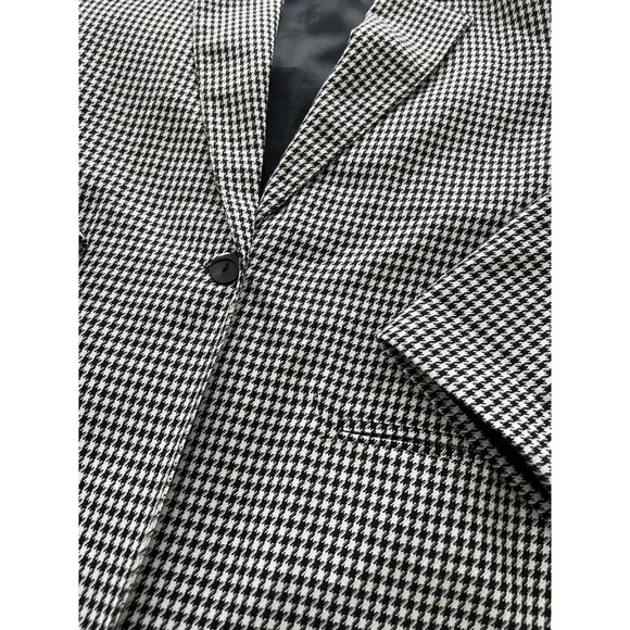 Rafael Women’s Houndstooth Blazer Size M Black Off White Vintage Oversized Fit - Picture 13 of 16